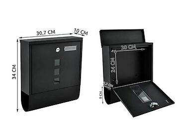 ceo set: Fa, Metalno poštansko sanduče za spoljašnju montažu – crno - — 3