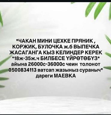 Талап кылынат Нан бышыруучу, Тажрыйбасыз