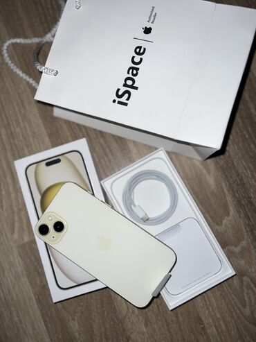 Apple iPhone: IPhone 15 Plus, 128 GB, Sarı, Zəmanət, Barmaq izi, Simsiz şarj