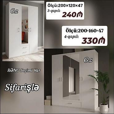dolab modelləri: Düz dolab, Yataq otağı üçün, Paltar üçün, Açılan, Korpuslu, 3 qapılı — 1