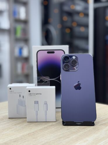 Apple iPhone: IPhone 14 Pro Max, Б/у, 256 ГБ, Deep Purple, Зарядное устройство, В рассрочку, 88 %