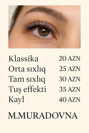 Tikinti ixtisasları: Kiprik ustası. 3-5 illik təcrübə. Faiz