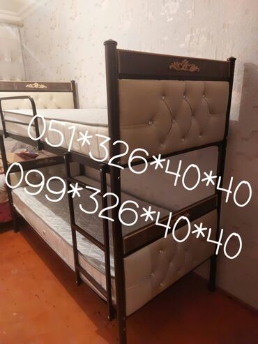 İkimərtəbəli uşaq çarpayıları: Oğlan və qız üçün, Yeni, Çarpayı, Matras ilə, Siyirməsiz — 17