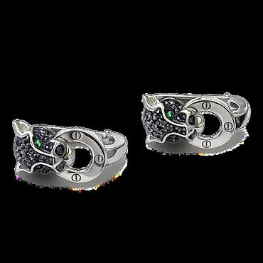 для карт: Серьги в белом золоте Cartier с черными бриллиантами и изумрудами — 2