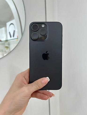 IPhone 15 Pro, Б/у, 256 ГБ, Black Titanium, Чехол, 87 %