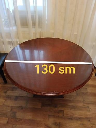 Dairəvi yemək masası - Ölçü: diametri 130 sm - Material