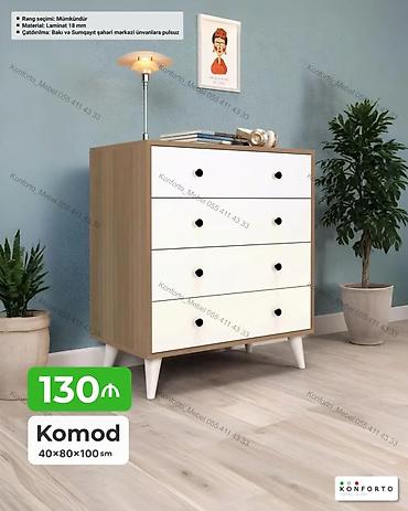 Komod – 40×80×100 sm - Minimalist dizayn, 4 geniş çekməce - Korpus