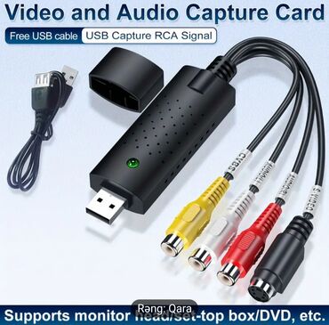Audio və video kabellər: Video kasetlərin kompüterin yaddaşına köçürmək üçün USB çihaz. Köhnə — 2
