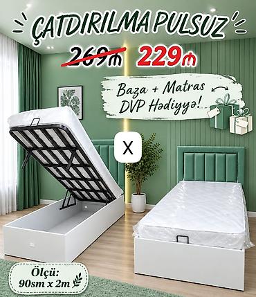 Baza + matras dəsti • Mexanizimli açılan baza – geniş daxili saxlama