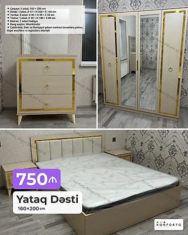 mebel trimo: Yataq Dəsti – 160×200 sm Komplektə daxildir: - Çarpayı: 1 ədəd — 1