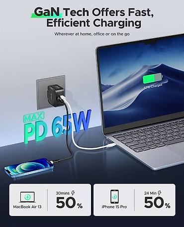 dell xps: PD Charger ORICO-OR-65AC-C-EU-WH-EP 65W USB-C Charger, GaN Travel — 5