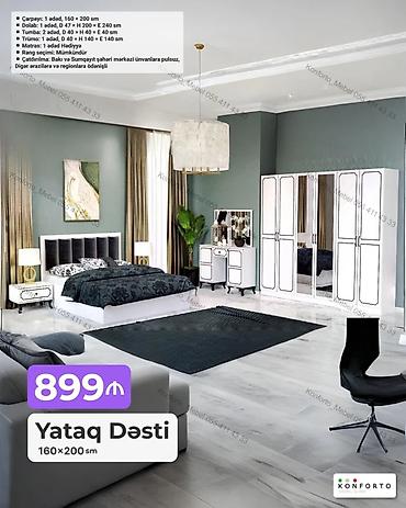 Ev və bağ: Yataq Dəsti – 160×200 sm Dəst tərkibi və ölçülər: - Çarpayı: 1 ədəd — 1
