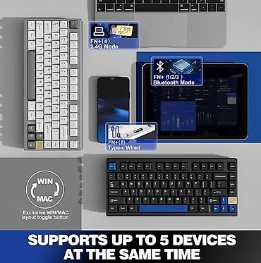 6000: Клавиатура, Механическая, Bluetooth, Проводное подключение, Размер: 75% — 6