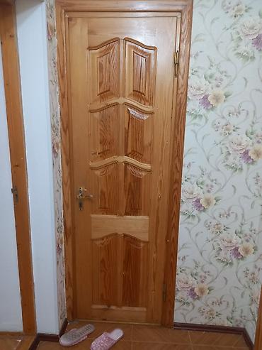 şam balı: Şüşəli taxta otaq qapısı - Material: təbii ağac (şam ağacı rəngində) — 3