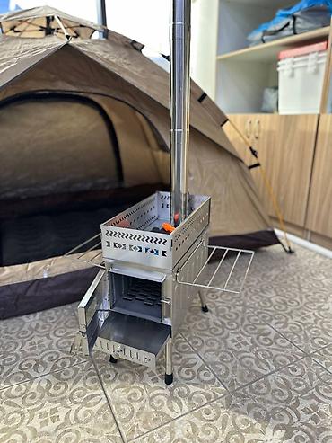 Палатки: Печь для бани дровяная угольная Материал из нержавеющей стали — 7