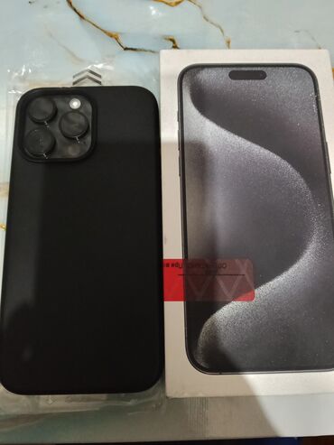 блендер сокани: IPhone 15 Pro Max, Жаңы, 256 ГБ, Black Titanium, Куту, 100 %
