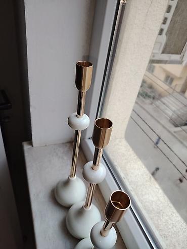 Şamdanlar: Minimalist şamdan dəsti – 3 ədəd - Dizayn: Skandinaviya üslubunda — 4