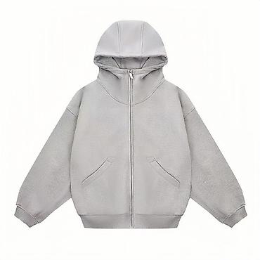 зимние вещи: Oversize Zip Hoodie 🩶 оверсайз-зипка из плотного хлопка с объёмным — 4