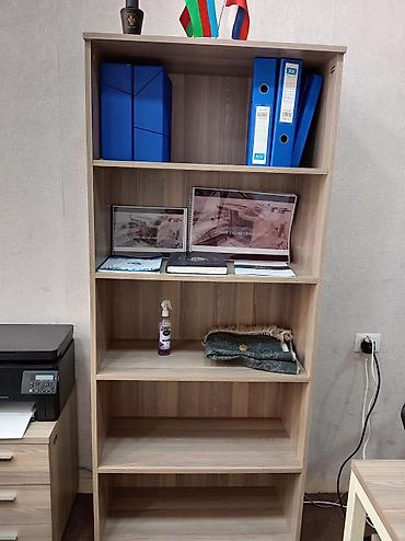 Ofis üçün açıq kitab rəfi - Material: ağac teksturalı laminat