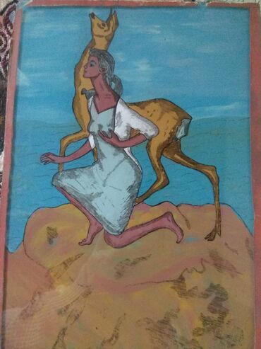 художественные картины маслом: Картина "Девушка с оленем" масло. 35&22 см
Неизвестный художник