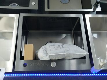 metbex ucun moyka: Mətbəx üçün paslanmayan poladdan lavaboya dəsti. - Tək gözlü, dərin