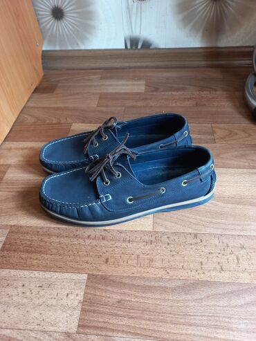 мужские туфли: Продаю шикарные макасы, темно синие, набук.турция