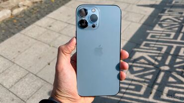 аккумулятор bl4007 для телефона флай: IPhone 13 Pro Max, Б/у, 256 ГБ, Sierra Blue, Защитное стекло, Чехол, 81 %