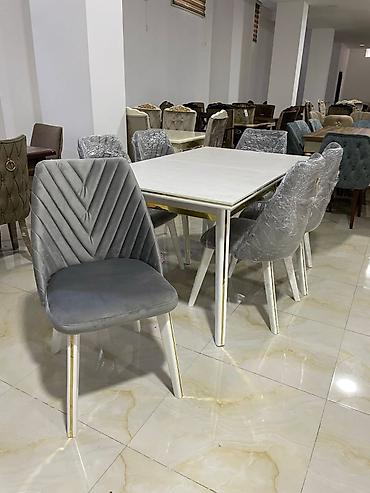 Ev və bağ: Qonaq otağı üçün, Yeni, Açılmayan, Dördbucaq masa, 6 stul — 6
