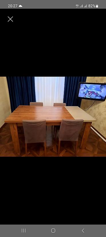 modern stol stullar: Ağac yemək masası stullari yoxdu - Material: kütləvi ağac görünüşlü — 1