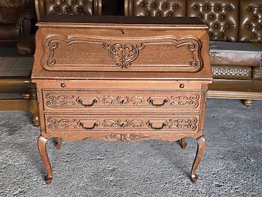 Stilski radni stolovi: Drveni pisaći biro/sekreter u klasičnom stilu - Masivno drvo u toploj — 3