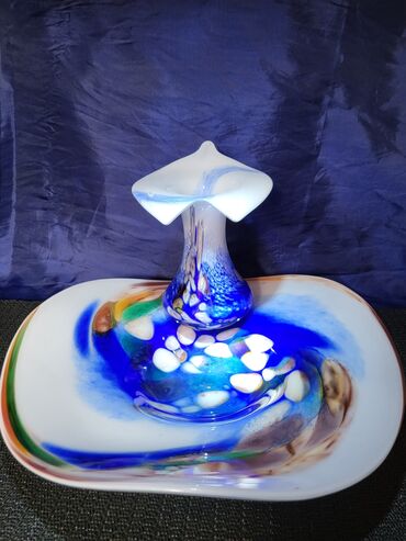 Kuhinjski setovi: Murano nov komplet za na sto,rucni rad iz 70ih. Set tanjir za — 3