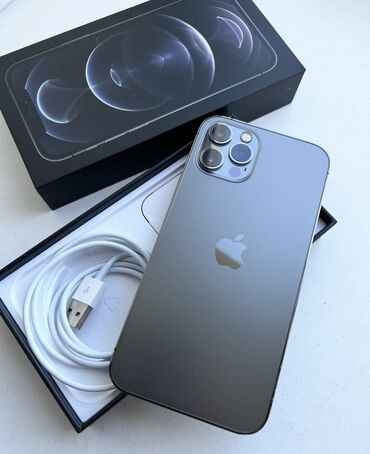 Apple iPhone: IPhone 12 Pro, Б/у, 128 ГБ, Черный, Защитное стекло, Чехол, Кабель, 91 %