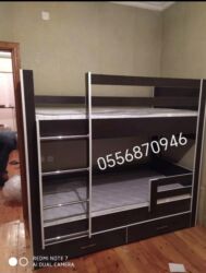 İkimərtəbəli uşaq çarpayıları: Oğlan və qız üçün, Yeni, Çarpayı, Matras ilə, Siyirməli, Laminat — 26