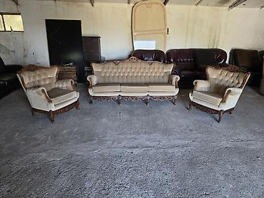 Stilske garniture: Barokni salonski komplet – trosed + 2 fotelje - Elegantan set u — 10
