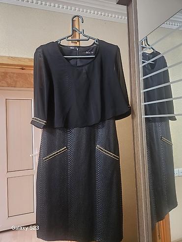 boler: Qara, zərif qadın paltarı + şifon bolero dəsti - Rəng: qara - Dizayn — 1