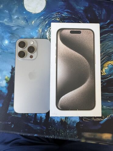 макбук м2 про: IPhone 15 Pro, Колдонулган, 256 ГБ, Natural Titanium, Куту, 90 %