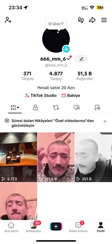 Digər: Əlaqə Yanlız WAÇAP TikTok hesabı satılır. Hesabda 4.877 izləyici və lalafo.az -da Digər: Əlaqə Yanlız WAÇAP TikTok hesabı satılır. Hesabda 4.877 izləyici və