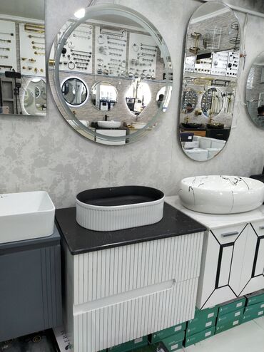 3d aboylar ve qiymetleri: Hamam üçün üstəqoyma rakovinlər və güzgülər dəsti - Rəng və