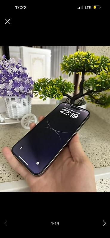 Apple iPhone: IPhone 14 Pro Max, Б/у, 128 ГБ, Deep Purple, Коробка, 79 % — 1
