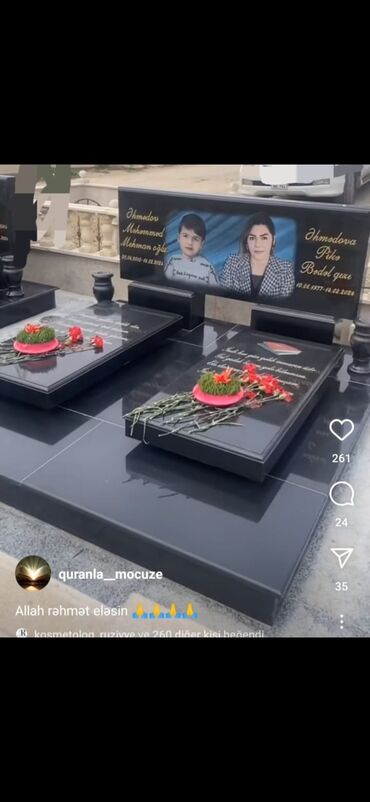 Başqa xidmətlər: Göstərdiyimiz xidmətlər abidə daşlarının hazırlanması, yorulması — 13