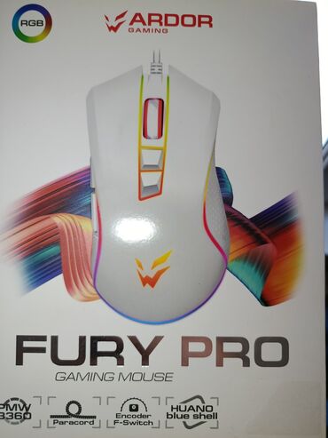 Компьютерные мышки: Мышь проводная ARDOR GAMING Fury PRO белого цвета представляет собой