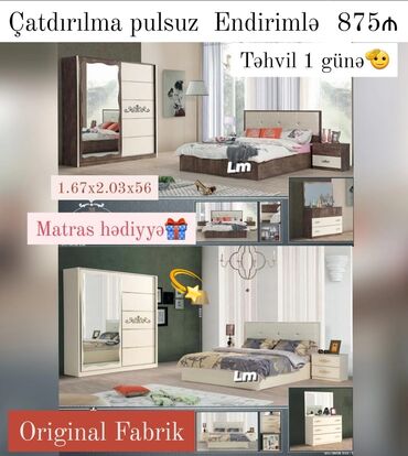 1 otaqli evler kreditle: *yataq dəsti ✔️ _esfa_ ✔️* *fabri̇k i̇stehsali ori̇gi̇nal* 💥 *sex
