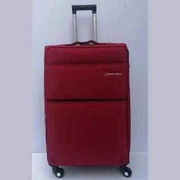 Putni koferi i torbe: Veliki putni kofer na točkićima – crveni - Materijal: mekani tekstil — 8