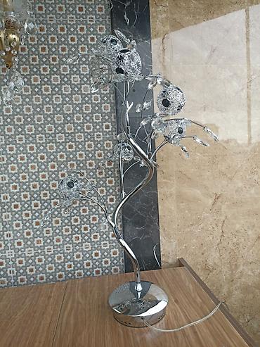 dekor sar: Dekorativ masa lampası – qollu, kristal elementli - Dizayn: Gümüşü — 2