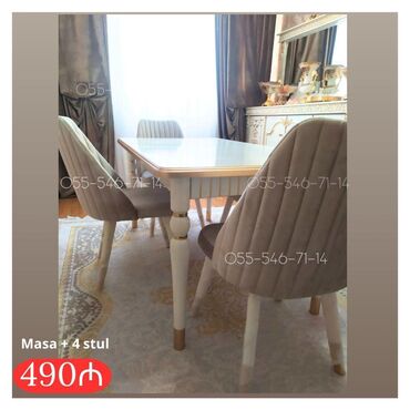 Masa və oturacaq dəstləri: Qonaq otağı üçün, Yeni, 4 stul