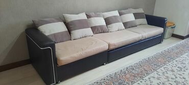 стирка диван: Диван-кровать, цвет - Бежевый, Б/у