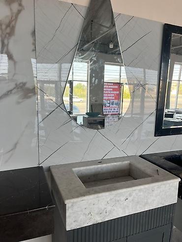 Çanaqlar, tülpanlar: Mərmər hamam lavabosu və üstü – birblok monolit dizayn Məhsul — 18
