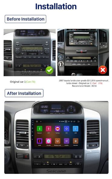 avtomobil monitorlar satisi: Toyota prado 2002-2009 üçün android monitor qi̇ymət sadəcə moni̇tora