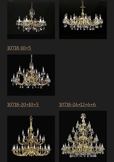 bra isiqlar: Çılçıraq, 10 və daha çox lampa, Xrustal — 4