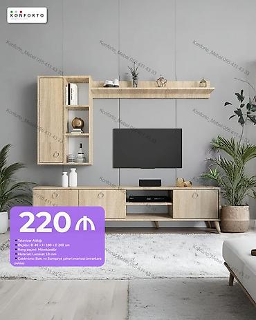 Televizor altlığı və divar modulu dəsti - Qiymət: 220 ₼ - Ölçülər: D